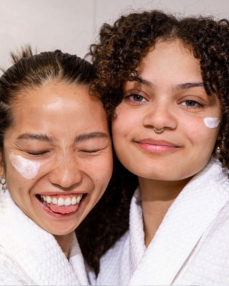 Two Woman with Balense Cream Product on their Face