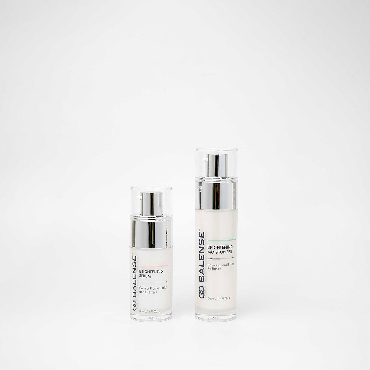 30mL Bottle of Brightening Serum & 50mL Brightening Moisturiser